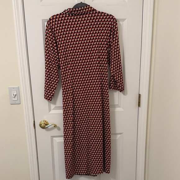 Emma & Michele Red and Cream Geometric Wrap Dress XL - Picture 5 of 5